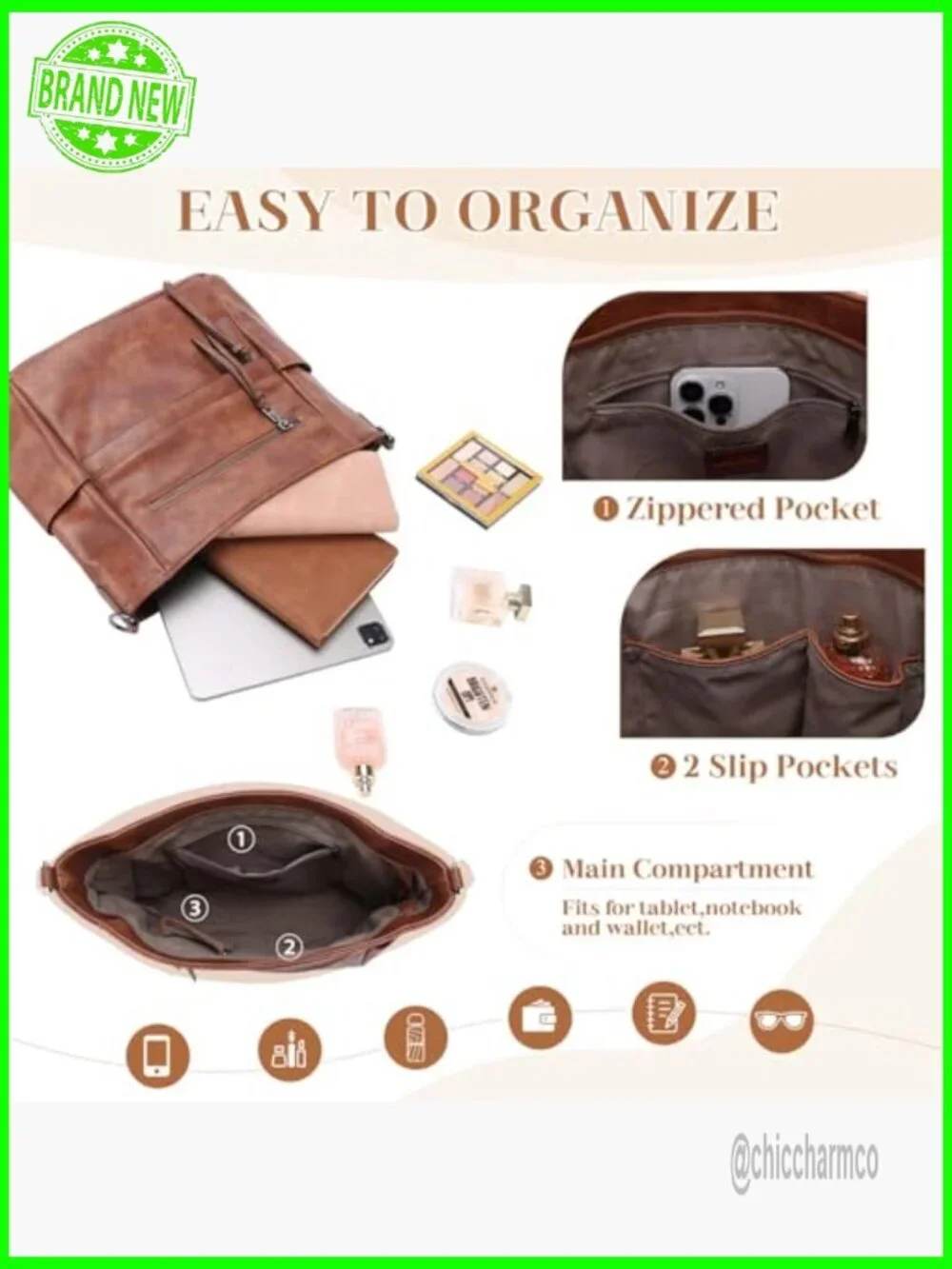Medium Vegan Leather Hobo Bag with Wallet Set and Guitar Strap
